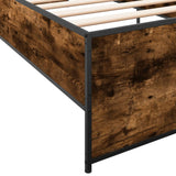 Cadre de lit sans matelas chêne fumé 75x190 cm