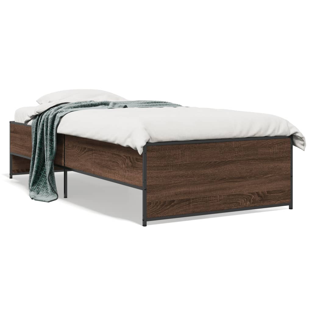 Cadre de lit sans matelas chêne marron 75x190 cm