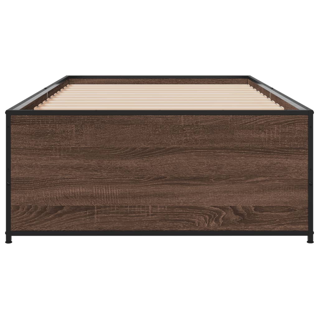 Cadre de lit sans matelas chêne marron 75x190 cm