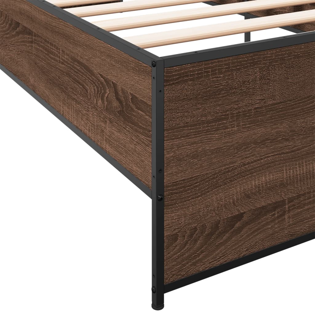 Cadre de lit sans matelas chêne marron 75x190 cm