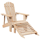 Chaise Adirondack avec pouf bois massif de sapin