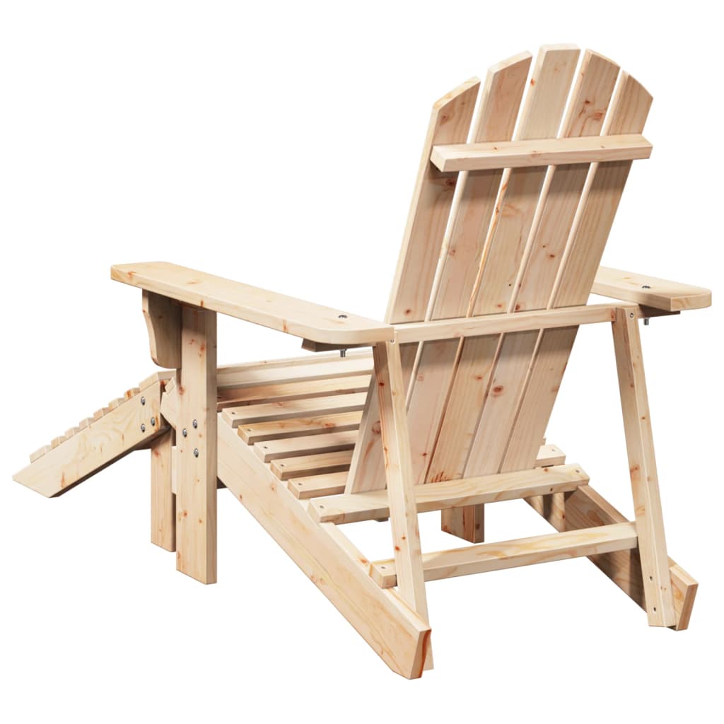 Chaise Adirondack avec pouf bois massif de sapin