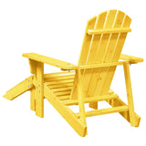 Chaise Adirondack avec pouf jaune bois massif de sapin