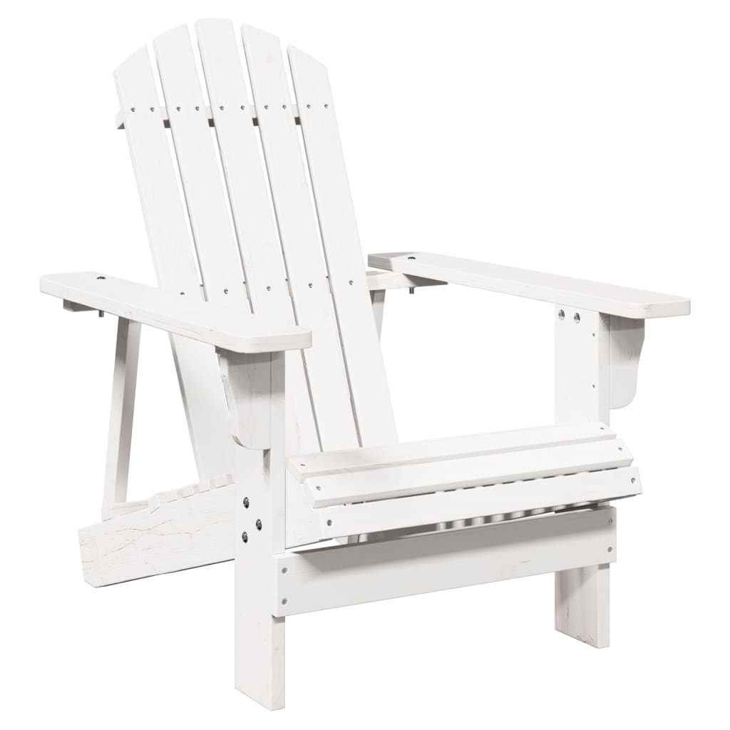 Chaise Adirondack blanc 69x85x90,5 cm bois massif de sapin