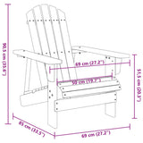 Chaise Adirondack blanc 69x85x90,5 cm bois massif de sapin