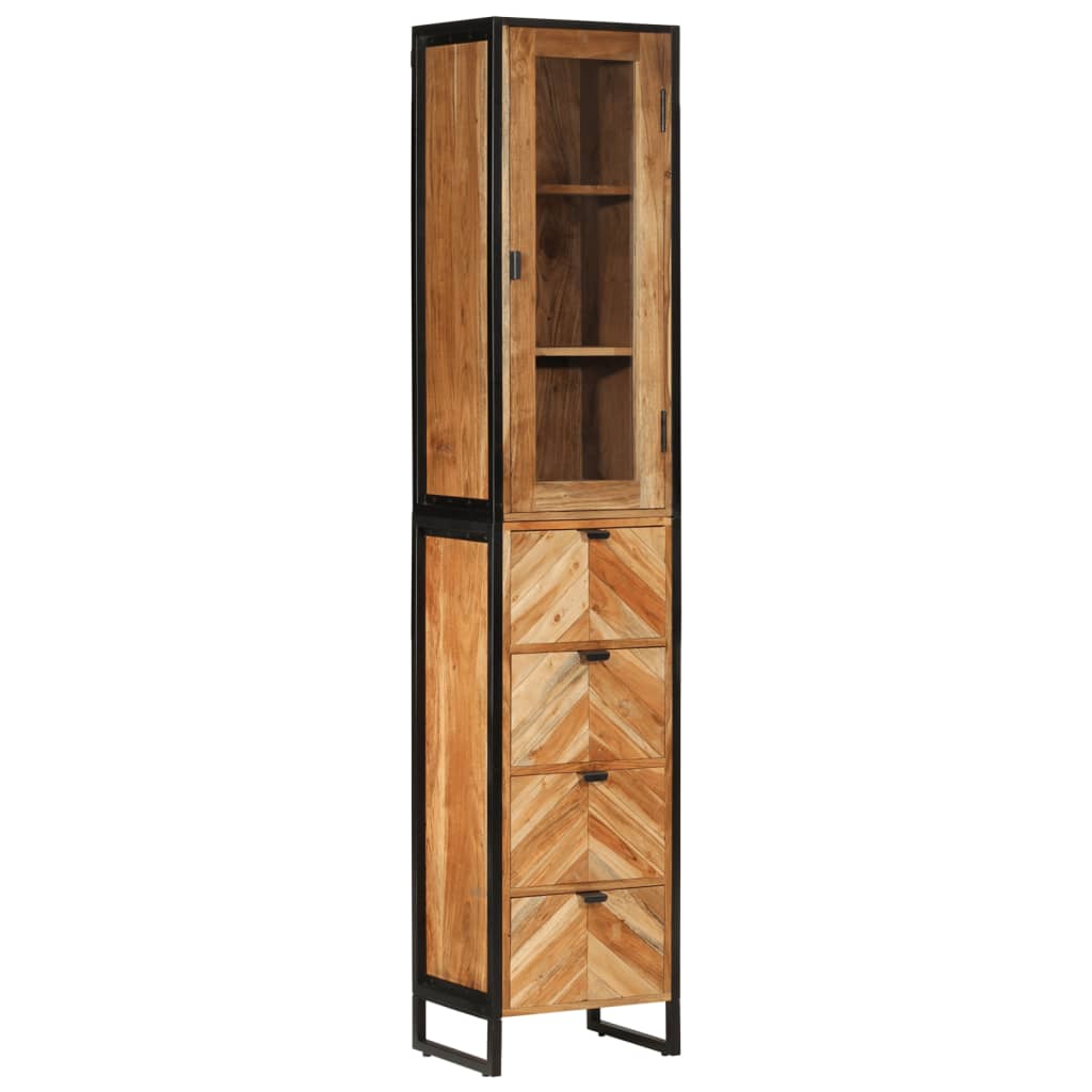 Armoire de salle de bain 40x27x190 cm bois massif d'acacia