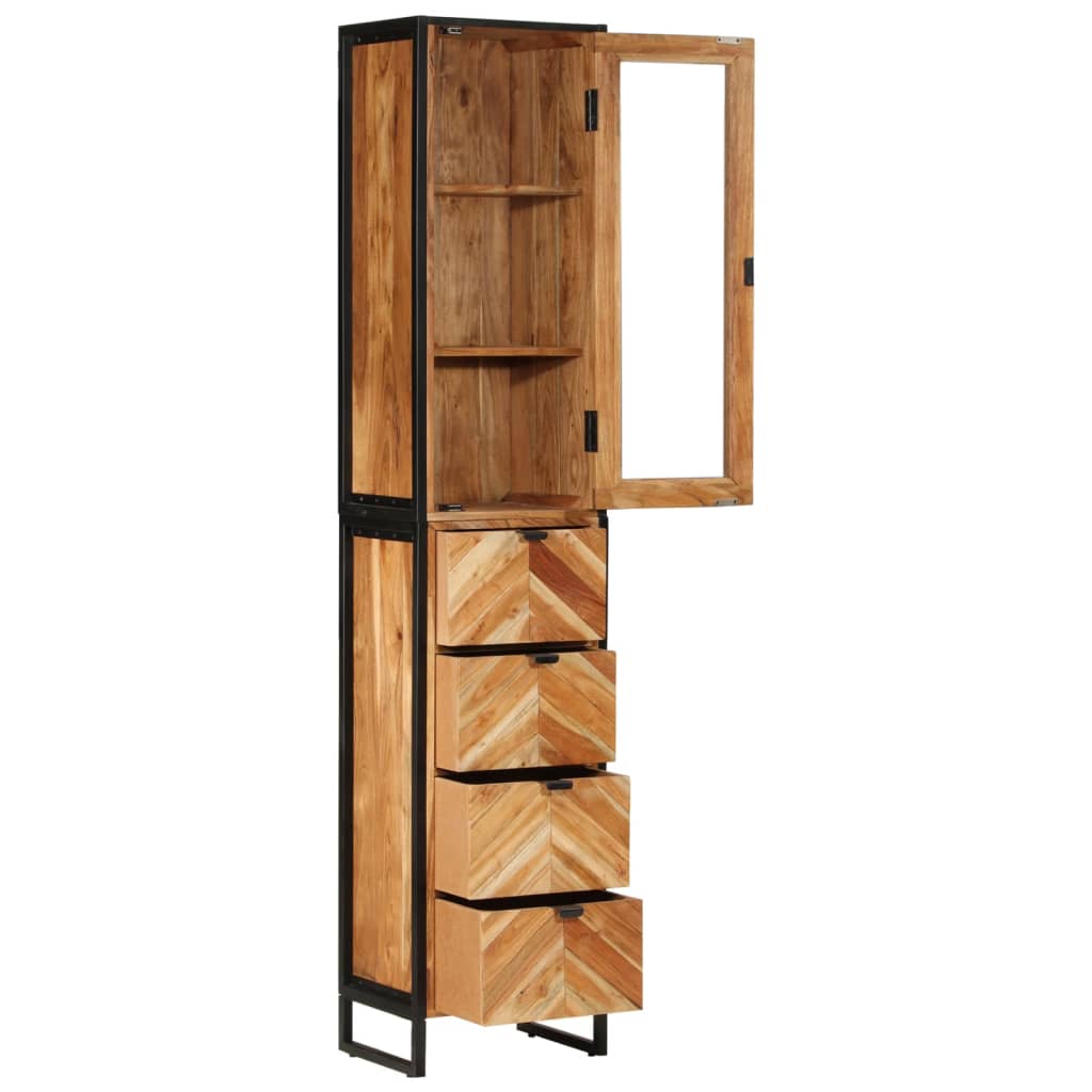 Armoire de salle de bain 40x27x190 cm bois massif d'acacia