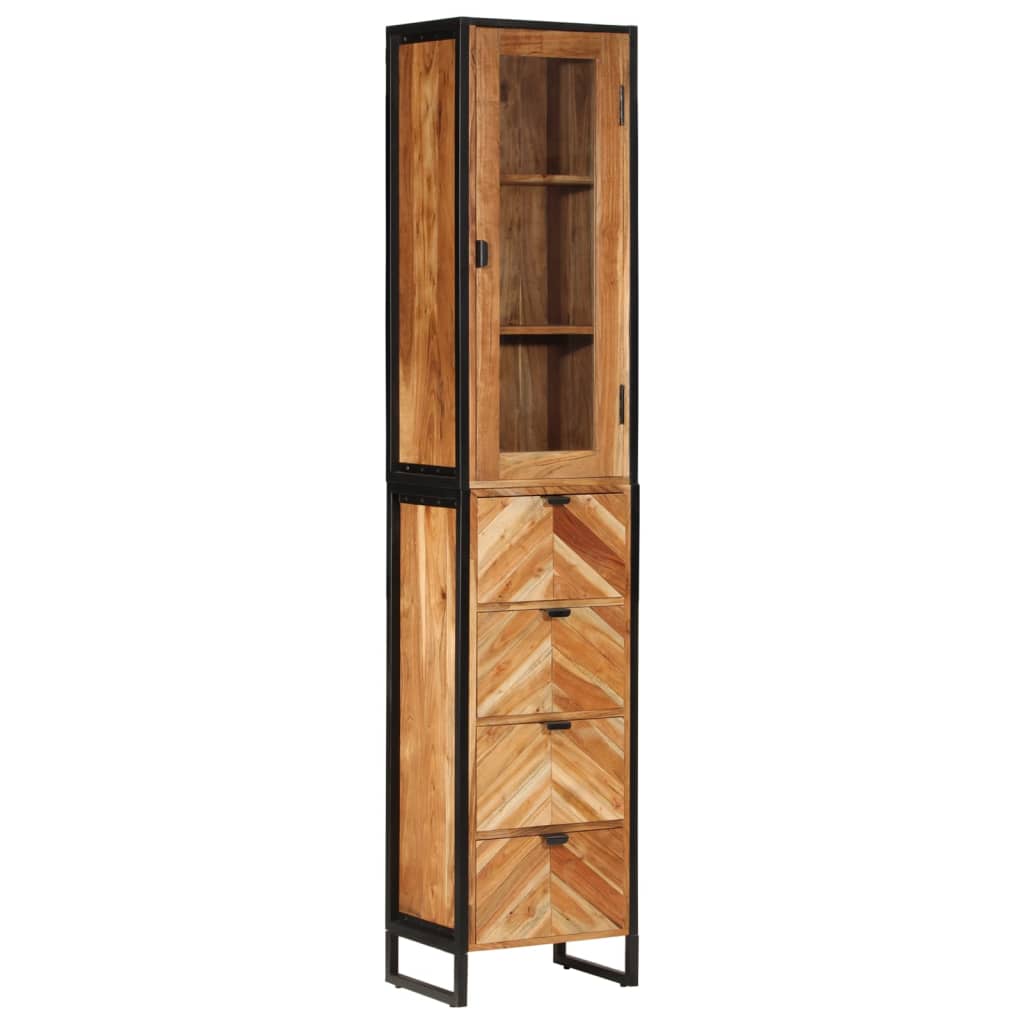 Armoire de salle de bain 40x27x190 cm bois massif d'acacia