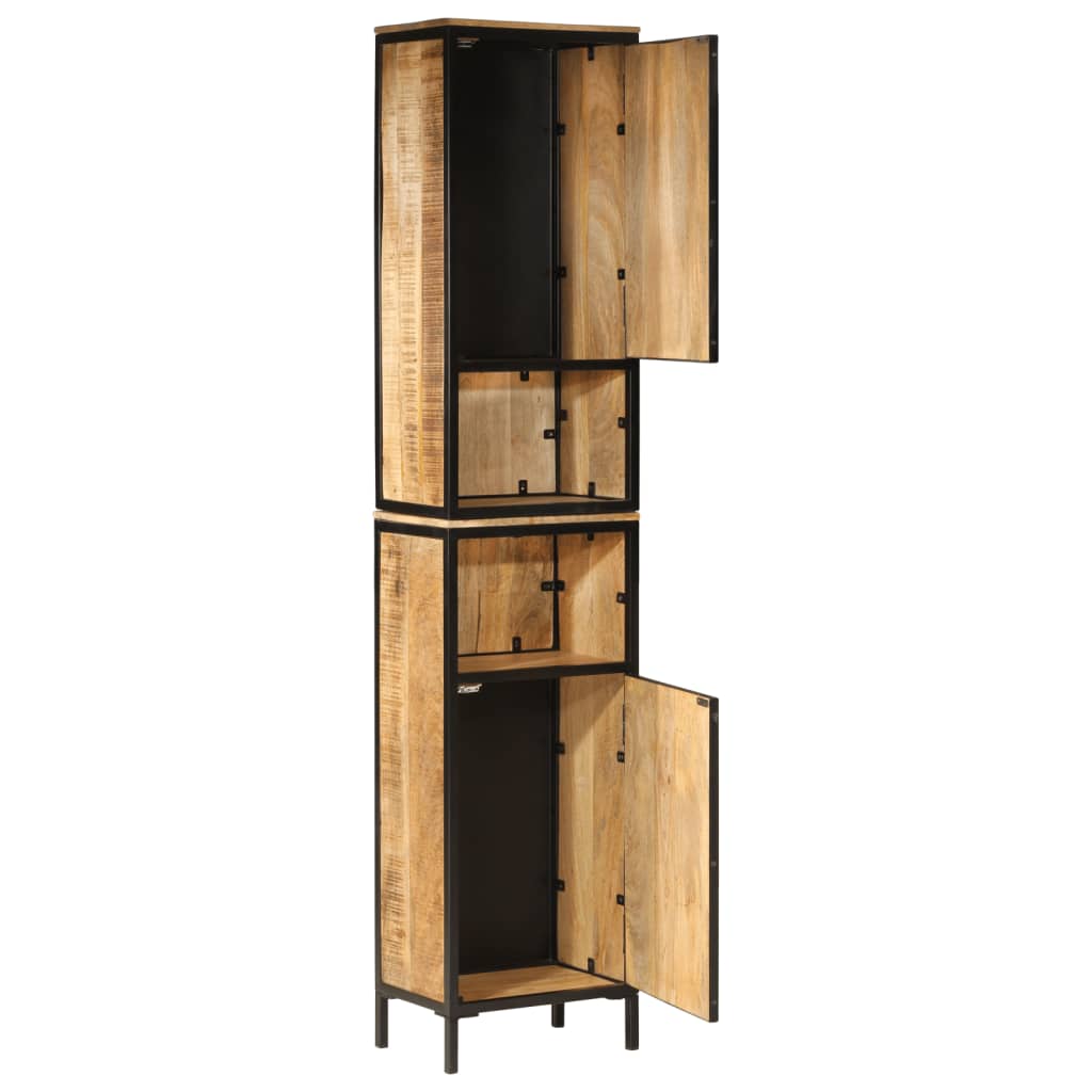 Armoire de salle de bain 40x27x180 cm fer et bois de manguier