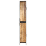 Armoire de salle de bain 40x27x180 cm fer et bois de manguier