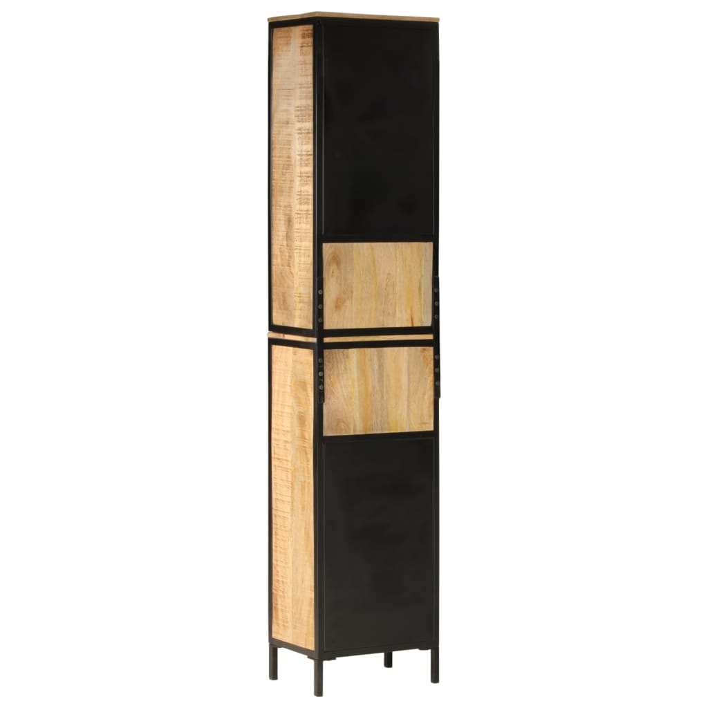 Armoire de salle de bain 40x27x180 cm fer et bois de manguier