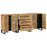 Buffets 3 pcs 60x34x75 cm bois de manguier massif brut