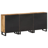 Buffets 3 pcs 60x34x75 cm bois de manguier massif brut