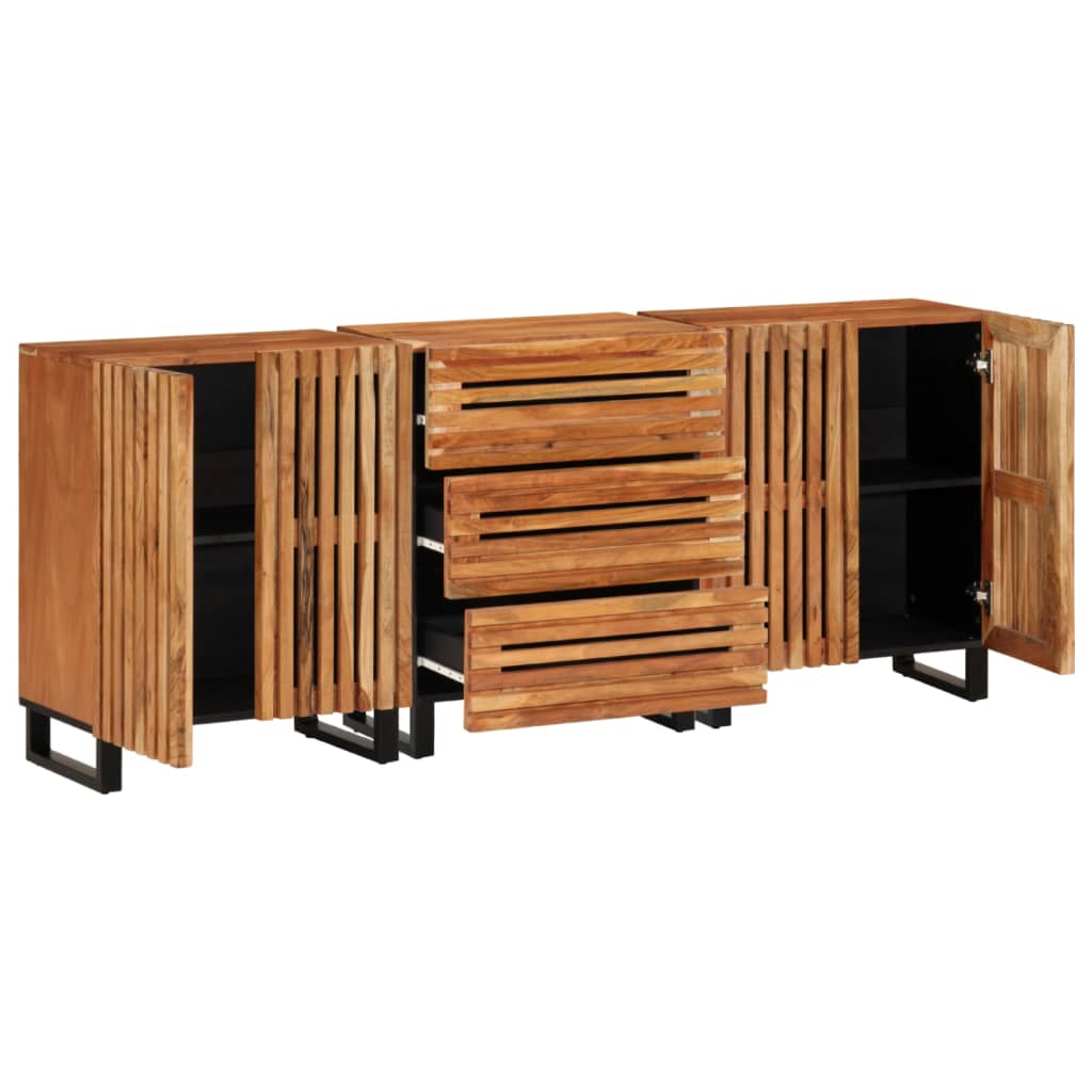 Buffets 3 pcs 60x34x75 cm bois d'acacia massif