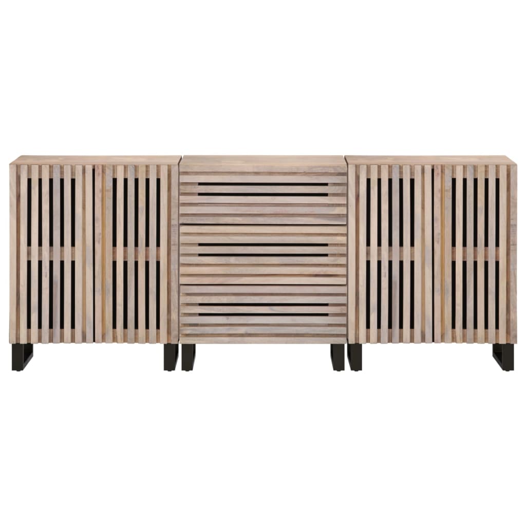 Buffets 3 pcs 60x34x75 cm bois massif de manguier