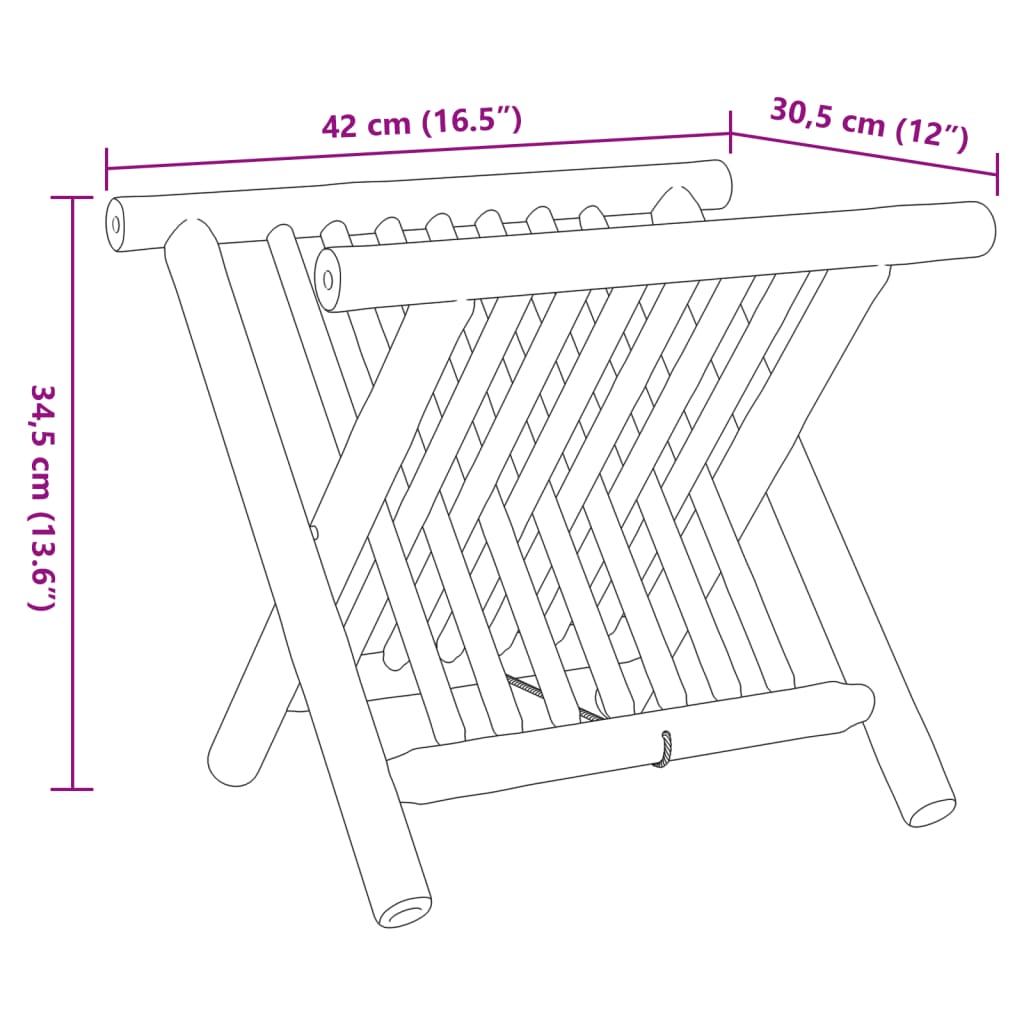 Porte-revue 42x30,5x34,5 cm bambou