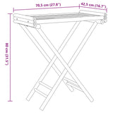 Table à plateau pliante 70,5x42,5x80 cm bambou