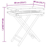 Table à plateau pliante 60x40x68 cm bambou