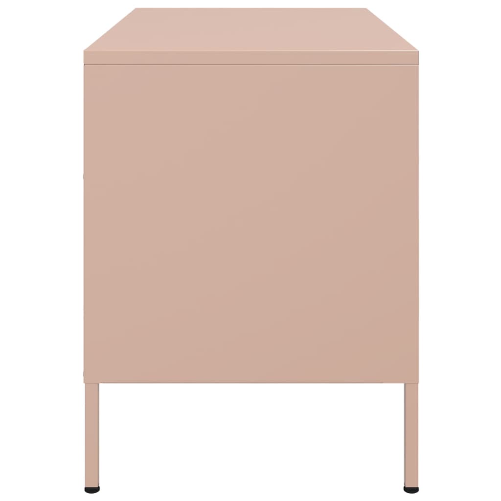 Meuble TV rose 68x39x50,5 cm acier