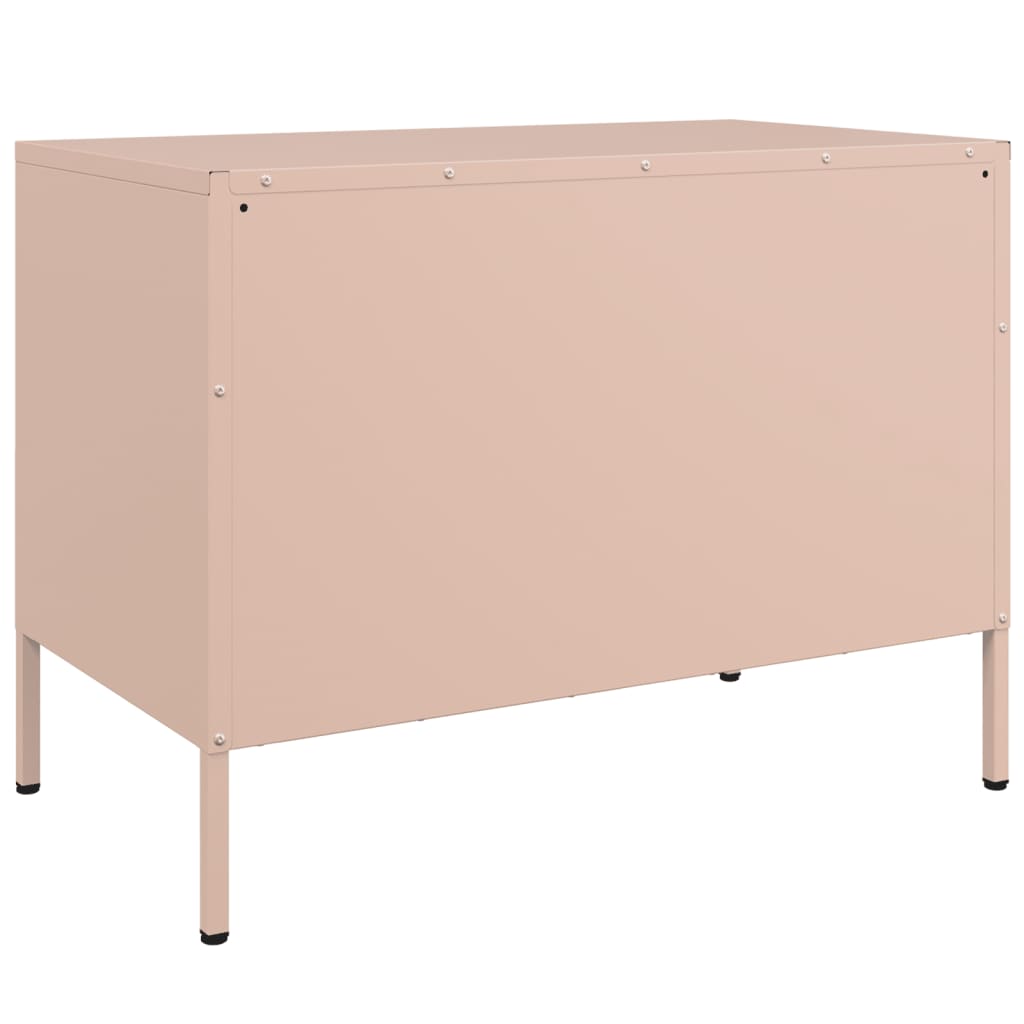 Meuble TV rose 68x39x50,5 cm acier