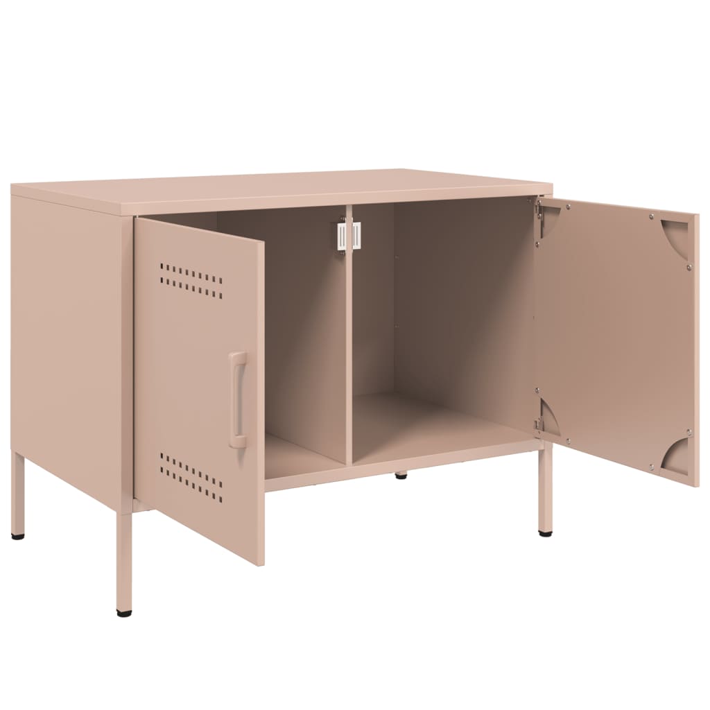 Meuble TV rose 68x39x50,5 cm acier