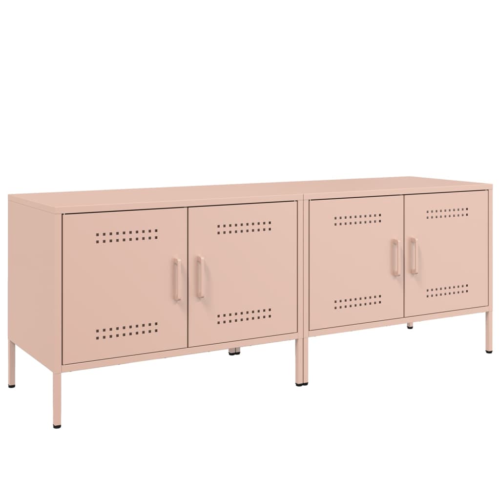 Meubles TV 2 pcs rose 68x39x50,5 cm acier