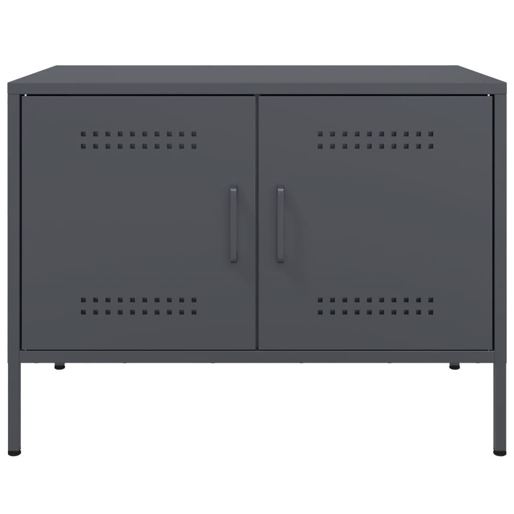 Meuble TV anthracite 68x39x50,5 cm acier