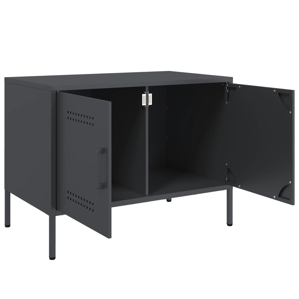 Meuble TV anthracite 68x39x50,5 cm acier