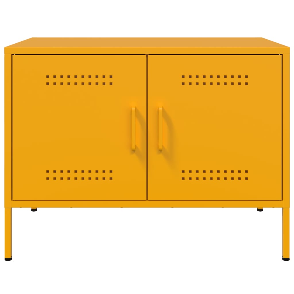 Meuble TV jaune moutarde 68x39x50,5 cm acier