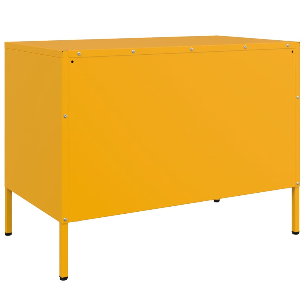 Meuble TV jaune moutarde 68x39x50,5 cm acier