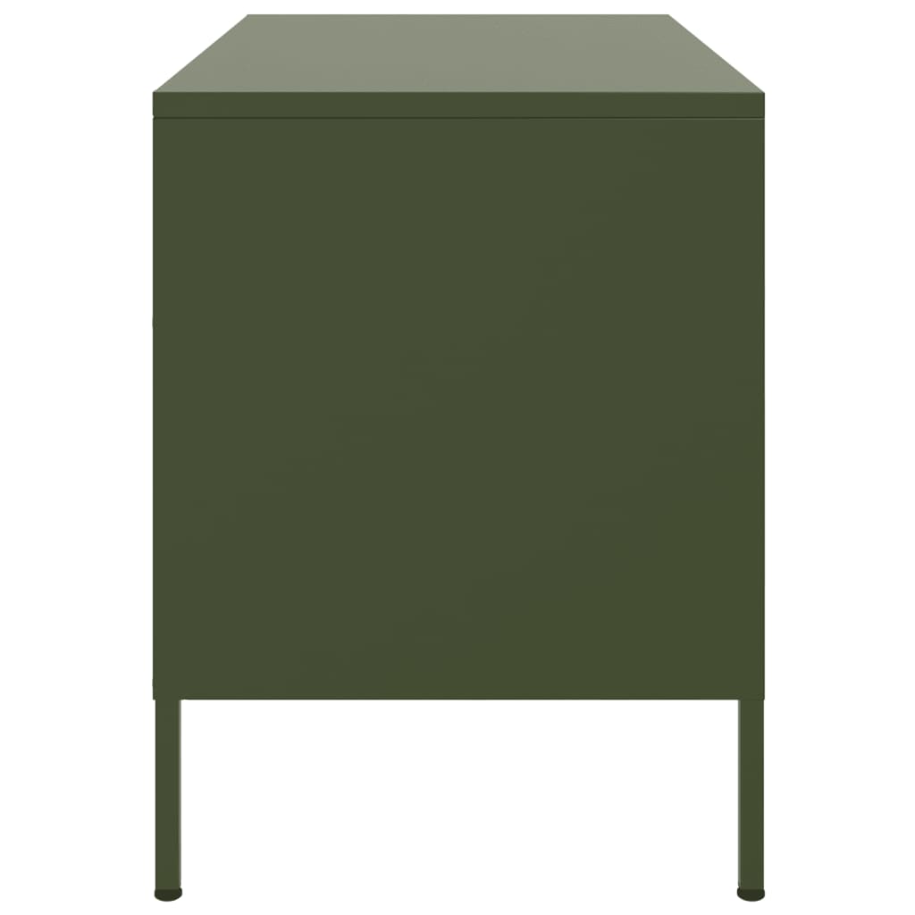 Meuble TV vert olive 68x39x50,5 cm acier