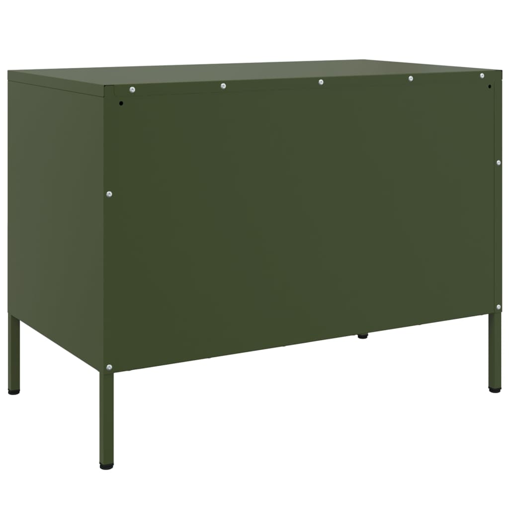 Meuble TV vert olive 68x39x50,5 cm acier