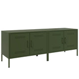 Meubles TV 2 pcs vert olive 68x39x50,5 cm acier