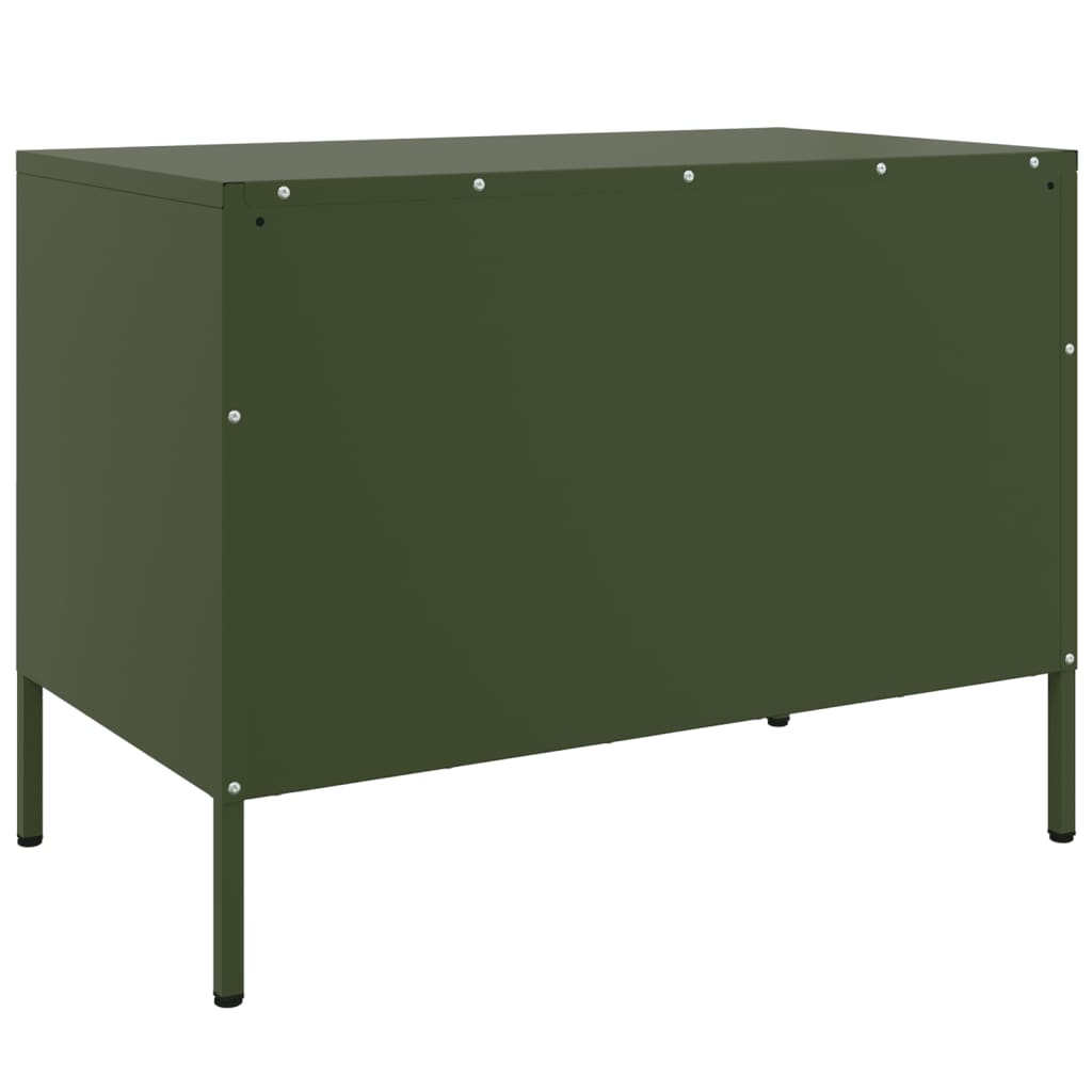 Meubles TV 2 pcs vert olive 68x39x50,5 cm acier