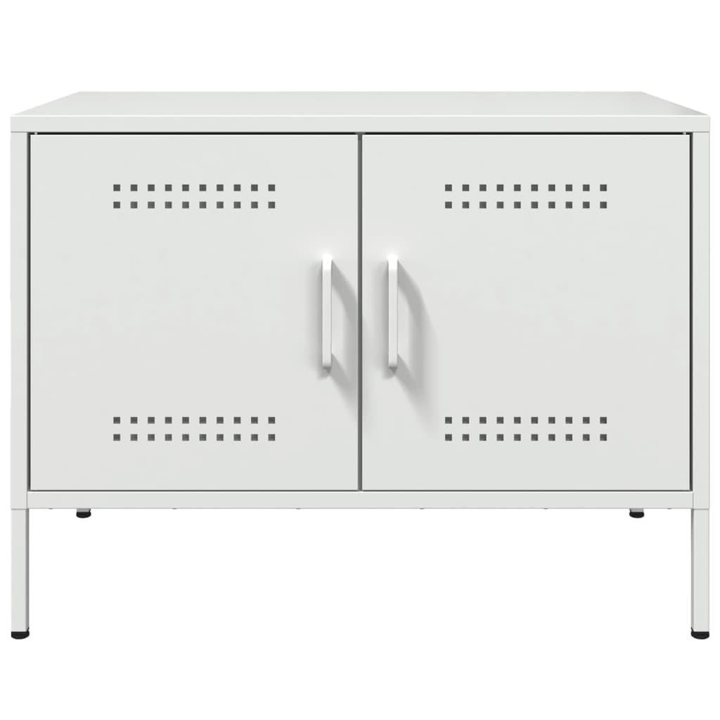 Meuble TV blanc 68x39x50,5 cm acier