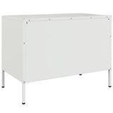 Meuble TV blanc 68x39x50,5 cm acier