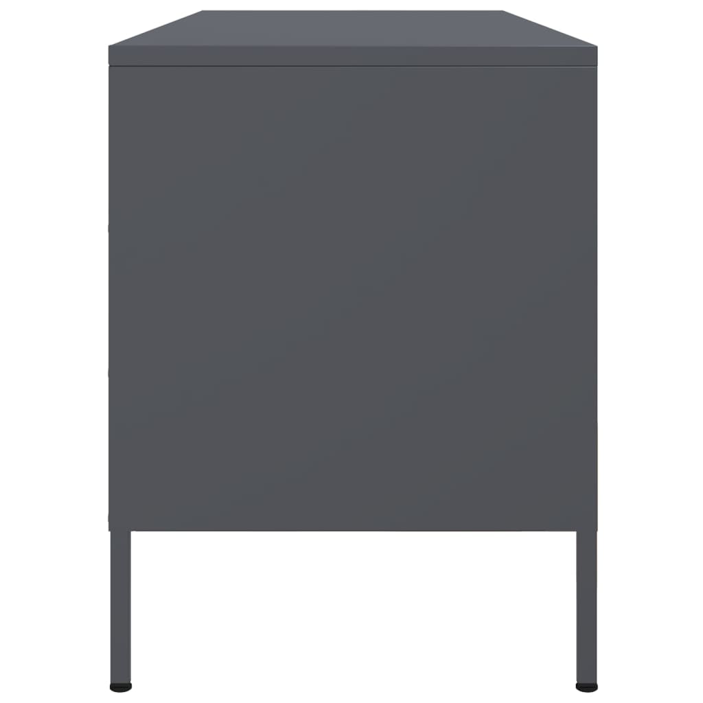 Meuble TV anthracite 100,5x39x50,5 cm acier