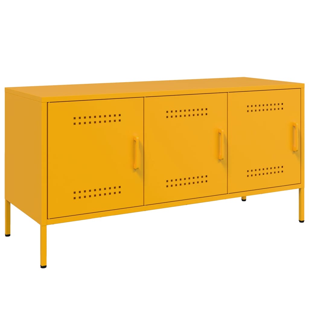 Meuble TV jaune moutarde 100,5x39x50,5 cm acier