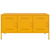 Meuble TV jaune moutarde 100,5x39x50,5 cm acier