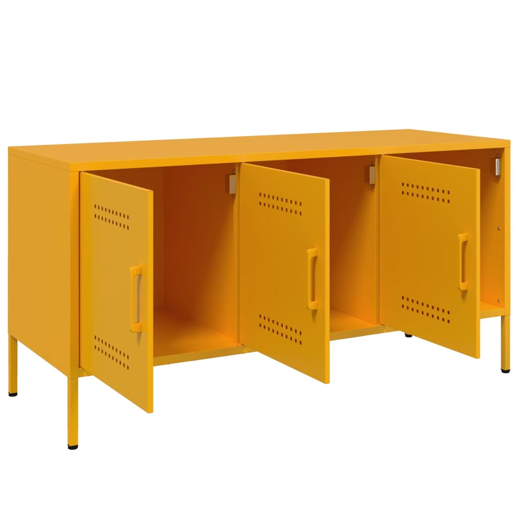 Meuble TV jaune moutarde 100,5x39x50,5 cm acier