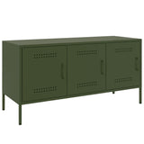 Meuble TV vert olive 100,5x39x50,5 cm acier