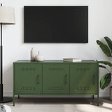 Meuble TV vert olive 100,5x39x50,5 cm acier