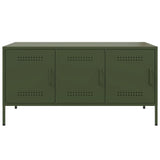 Meuble TV vert olive 100,5x39x50,5 cm acier