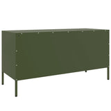 Meuble TV vert olive 100,5x39x50,5 cm acier