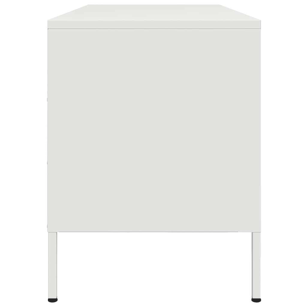 Meuble TV blanc 100,5x39x50,5 cm acier