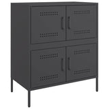 Buffet noir 68x39x79 cm acier