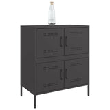 Buffet noir 68x39x79 cm acier