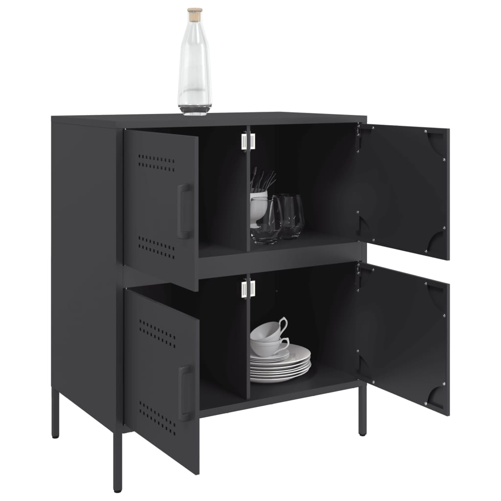 Schwarzes Sideboard 68x39x79 cm aus Stahl