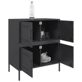 Buffet noir 68x39x79 cm acier