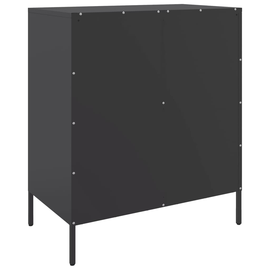 Buffet noir 68x39x79 cm acier